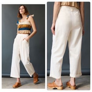 Anthropologie Maeve Aston pleated wide trousers